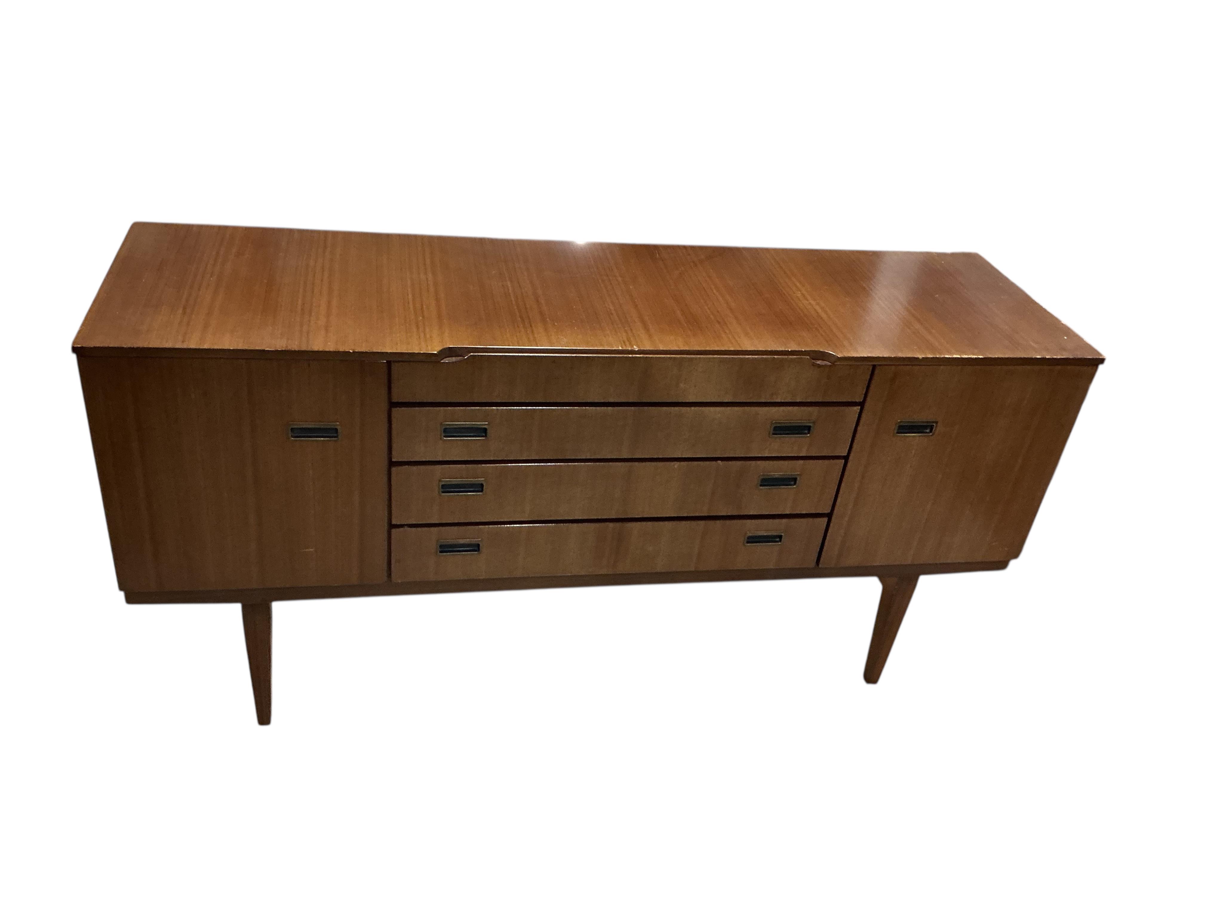 A mid century 'Beautility' teak sideboard, width 160cm, 46cm, height 79cm